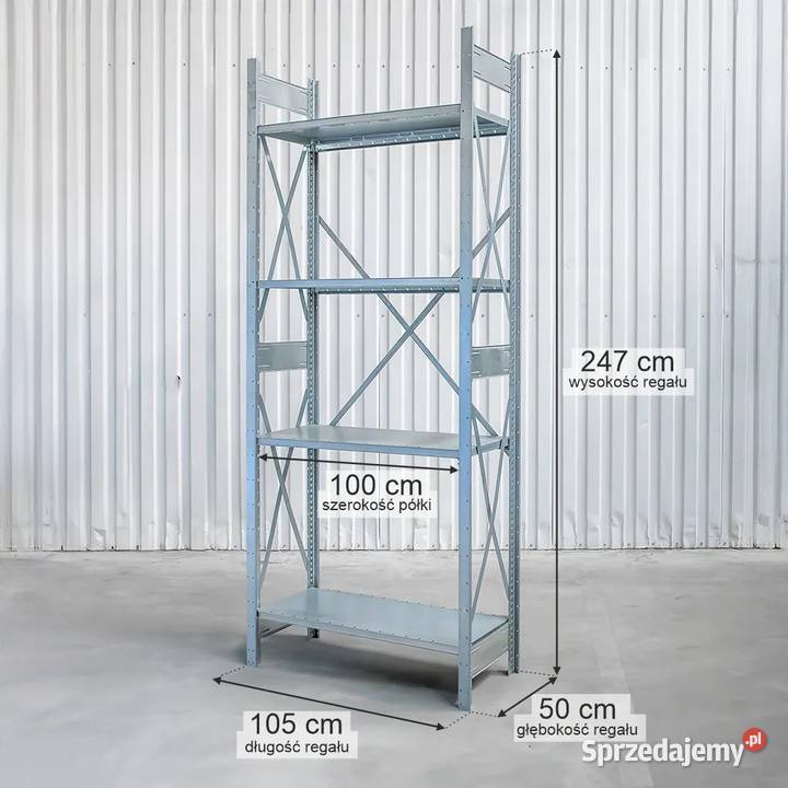 Regał magazynowy 4 półki DEXION 247x105x50 MODUŁ Magazynowanie podkarpackie Chmielów