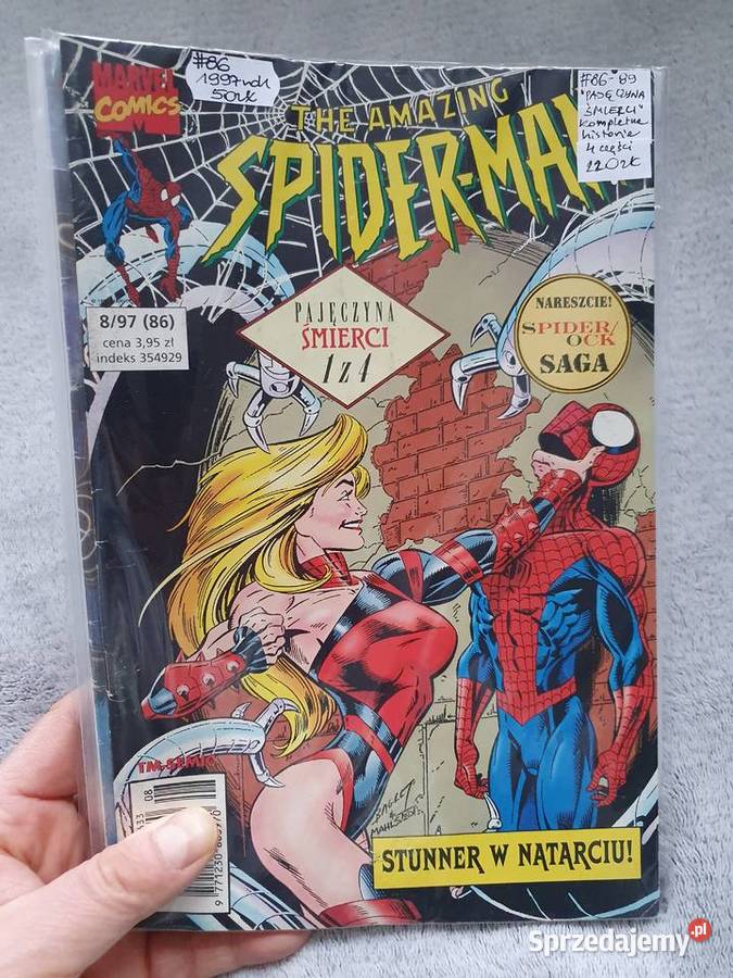 SpiderMan Pajęczyna Śmierci kompletna historia Komiksy Kultura i Rozrywka