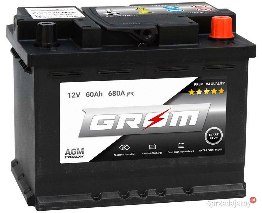 Akumulator GROM AGM STARTSTOP 60Ah 680A osobowe Gorzów Wielkopolski
