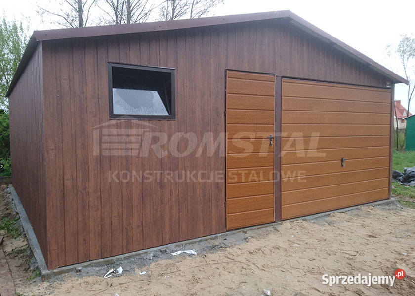 Garaż Blaszany Drewnopodobny 65x5m Dwuspadowy Frombork