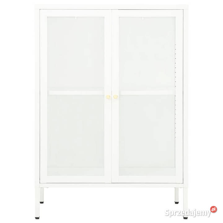 Szafka boczna biała 75x35x105 stal i szkło Warszawa sprzedam