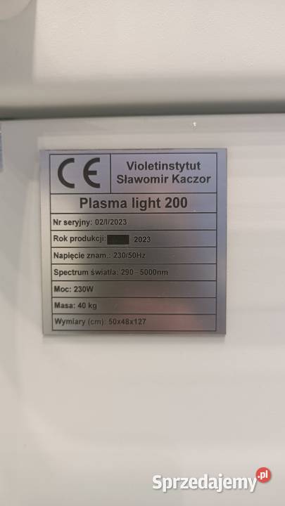 Generator Plazmowy Plasma Light 200 pomorskie Gdańsk