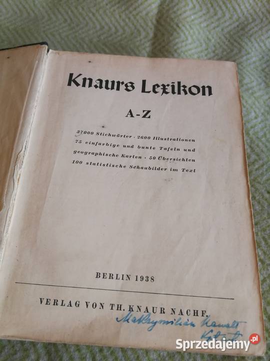 Knaurs Lexikon AZ 1938 niemiecka encyklopedia Szczecin