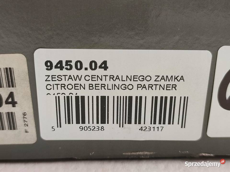 ZESTAW CENTRALNEGO ZAMKA CITROEN BERLINGO