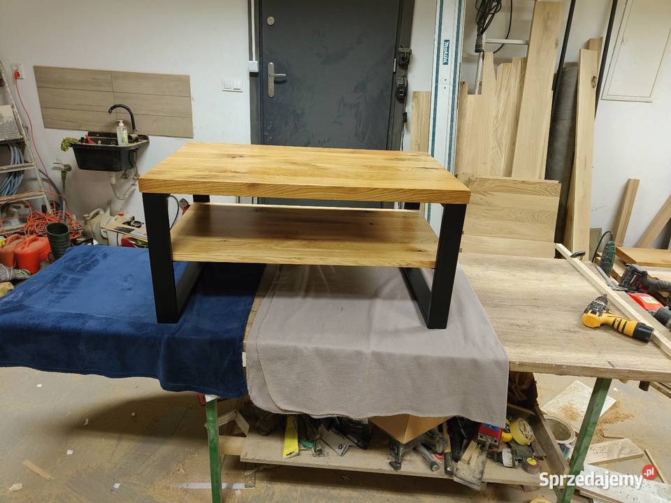 Szafka RTV stolik kawowy z półką Lity dąb loft Kraków