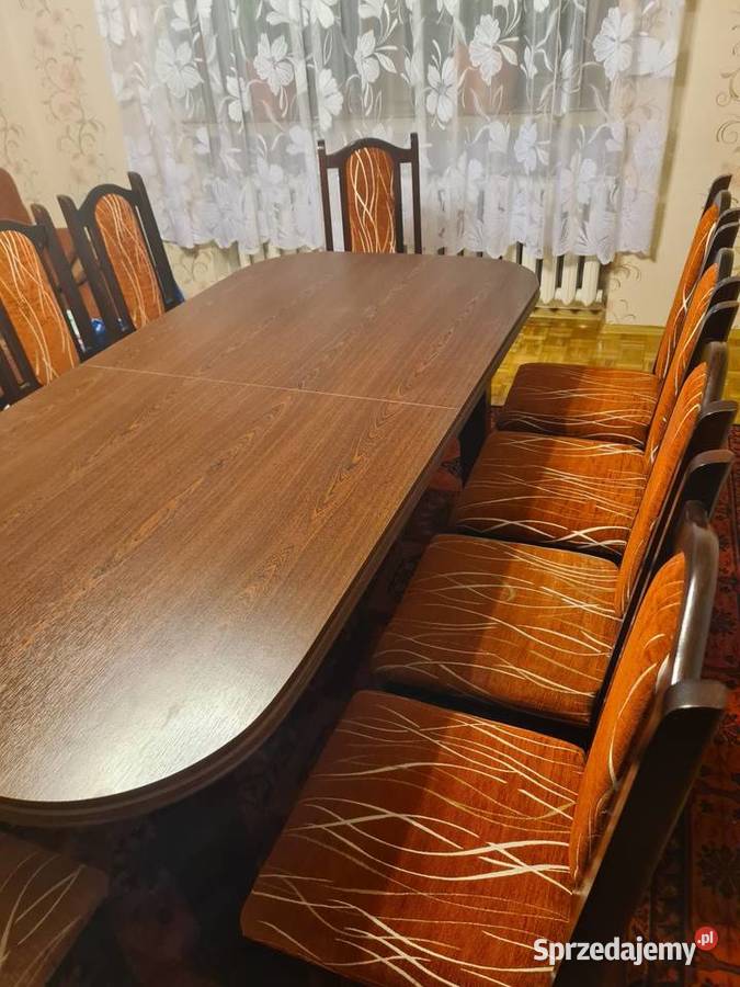 Stół Rodzinny plus 12 krzeseł rozsuwany 90cm wielkopolskie
