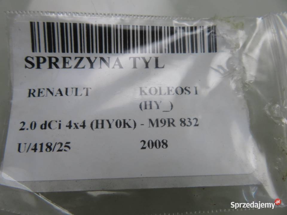 SPRĘŻYNY TYŁ RENAULT KOLEOS I 20 dCi 4x4 Sprężyny zawieszenia