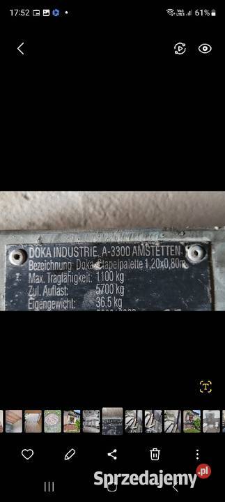 Kosz DOKA na stęple budowlane Pozostałe małopolskie Krzeszowice