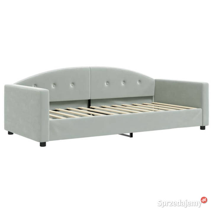 Sofa z funkcją spania jasnoszara aksamit 90x200 Warszawa