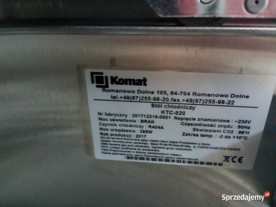 Stół chłodniczy KOMAT śląskie Racibórz