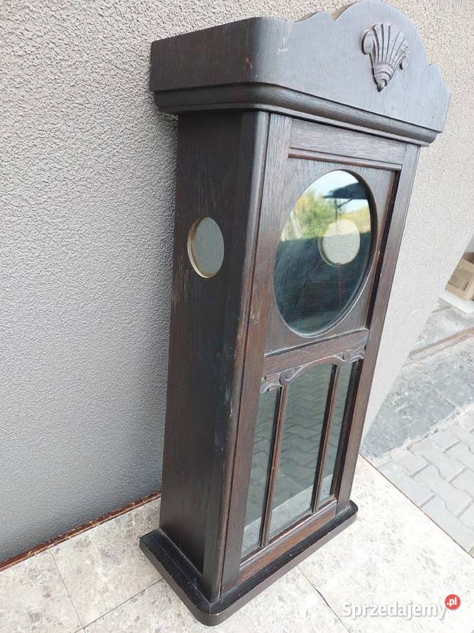 Szafka obudowa starego zegara 1926r witrynka Antyki pomorskie Tczew