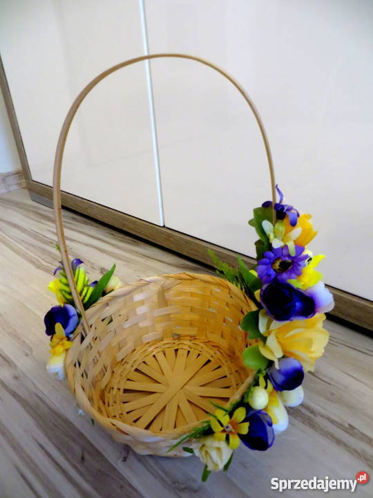 Koszyk wiklinowy ozdobiony na wielkanoc Grójec sprzedam
