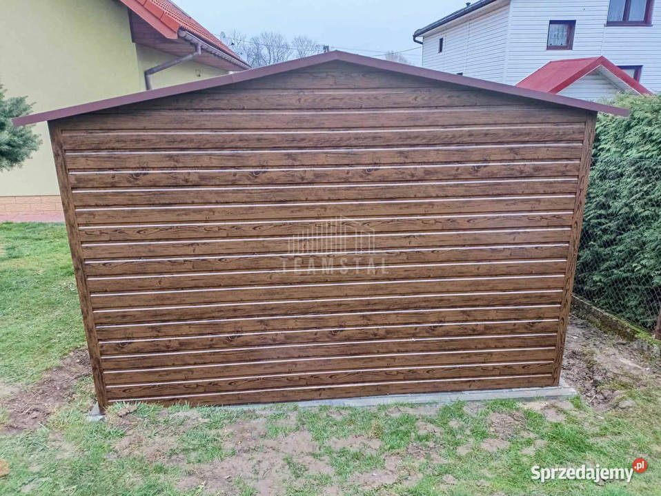 Garaż blaszany 4x6m Brama uchylna drzwi okno Sprzedaż Szczecinek