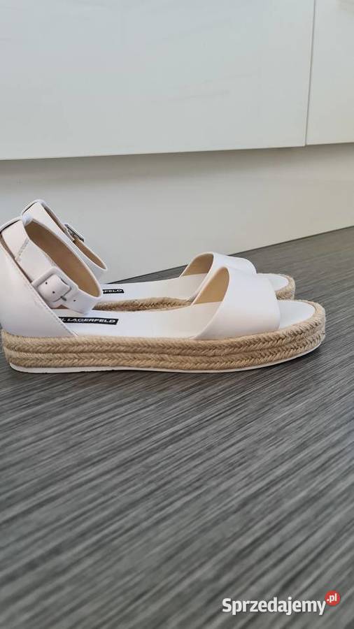Nowe skórzane espadryle sandały Karl Lagerfeld Sandały i klapki Nowogard