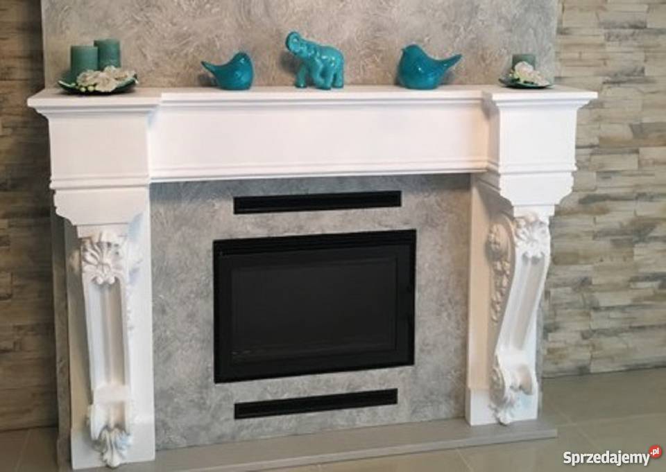 DUŻY Portal kominkowy GIPSOWY HERKUS Piece i kominki