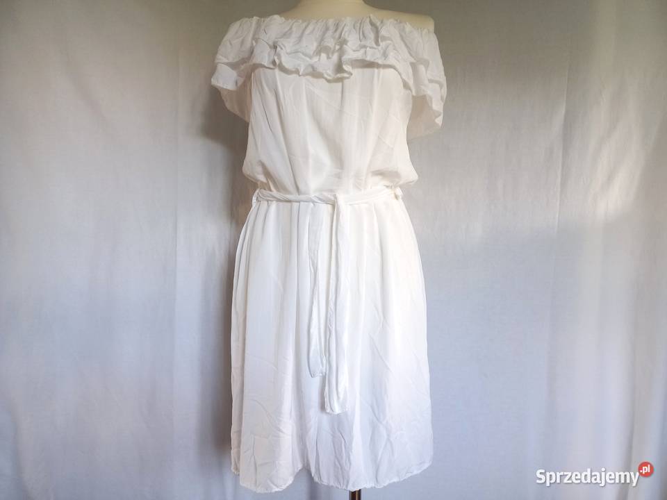 Sukienka biała Hiszpanka MINI r ML wiskoza NOWA Rozmiar 40(L) Spódnice i sukienki podlaskie Białystok