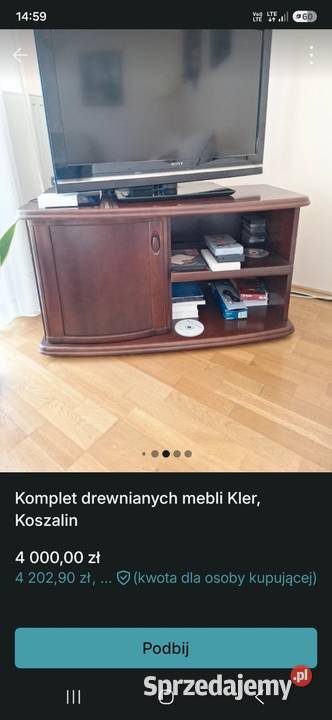 Drewniane meble Kler Koszalin sprzedam