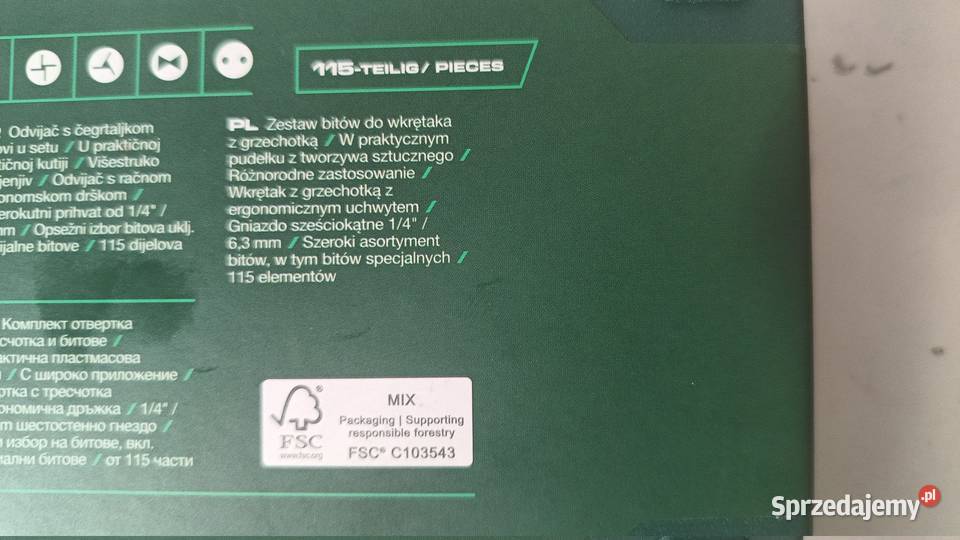 Wkrętak z grzechotką i bitami 115 elementów Katowice
