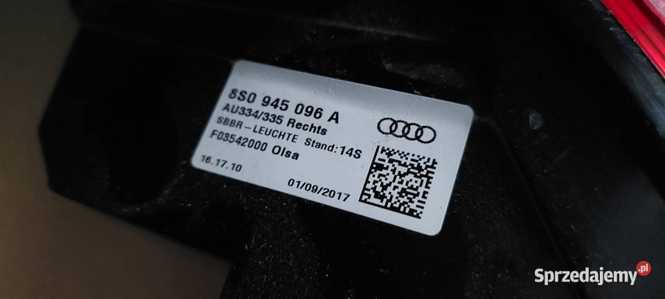 AUDI TT LAMPY TYŁ 8S0945095A 8S0945096A Lampy tylne Poznań sprzedam