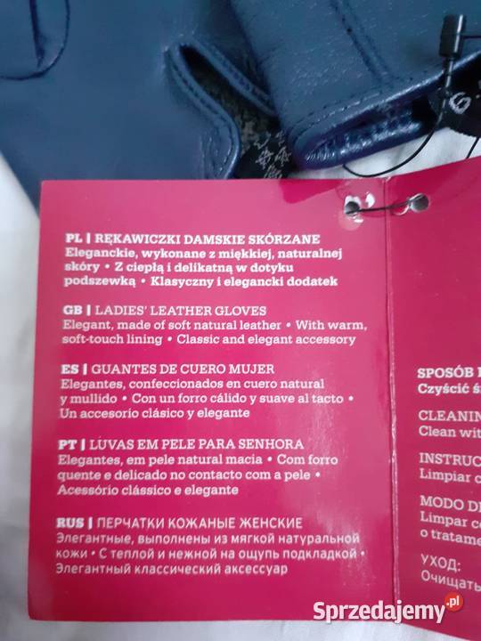 Rękawiczki damskie skórka Niebieskie 65 pomorskie Gdańsk