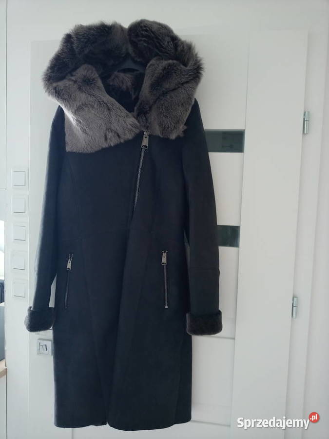 Kożuch naturalny nowy grafit Rozmiar 40(L) Gdańsk