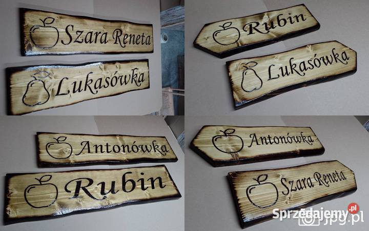 Drewniane szyldy na zamówienie adres numer Roczyny