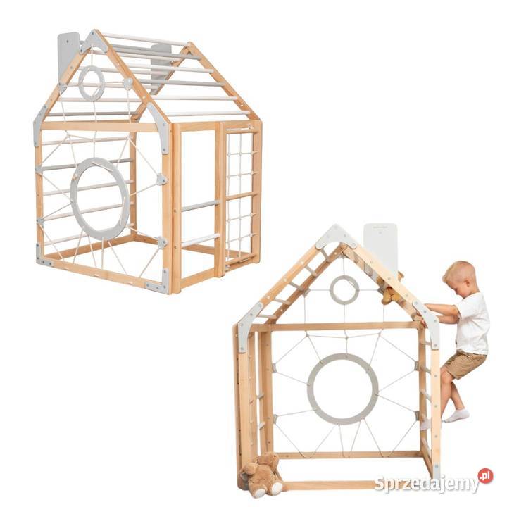 domowy plac zabaw Domek drewnoszary