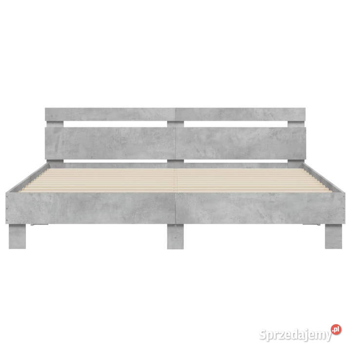 Rama łóżka z wezgłowiem szarość betonu 180x200 Łóżka