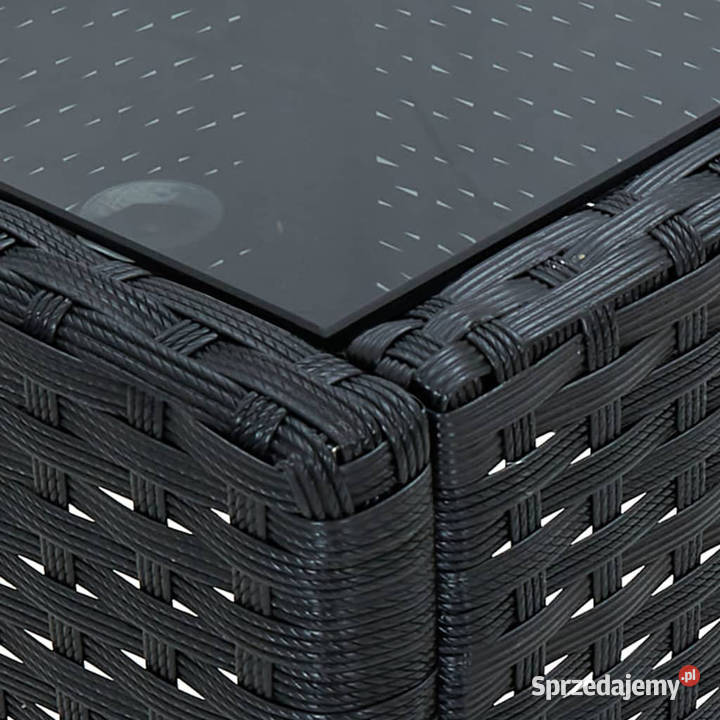 Stolik ogrodowy czarny 40 x 40 x 45 rattan PE Warszawa