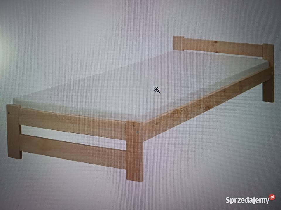 Łóżko drewniane rama ze stelażem materac FDM
