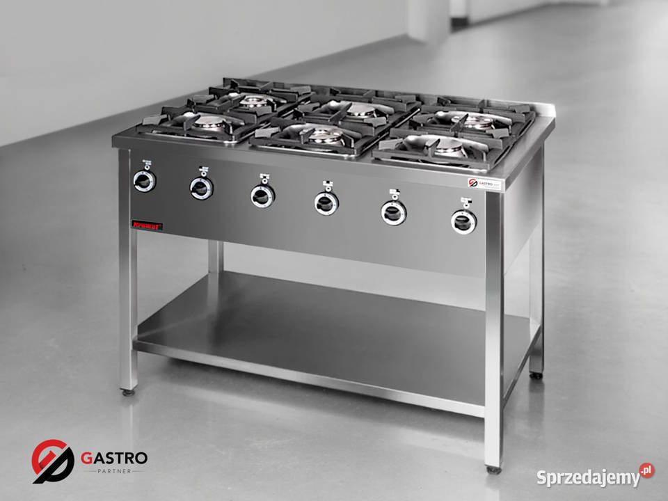 Kuchnia gazowa 6palnikowa na podstawie otwartej Ostrów Wielkopolski sprzedam