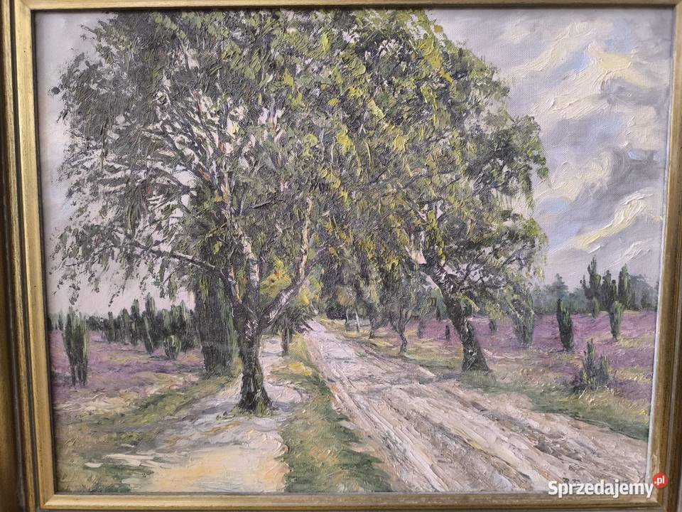 Piękny obraz olejny płótno sygnowany Rudi Łódź sprzedam