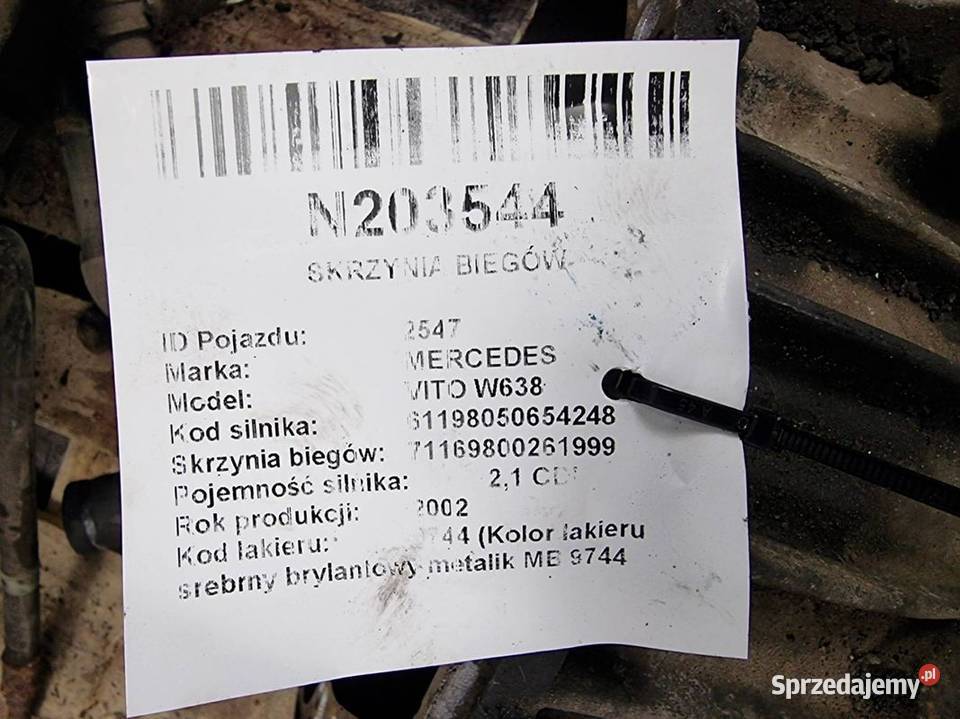 SKRZYNIA BIEGÓW MERCEDES VITO W638 711698 22 CDI Motoryzacja Lipno