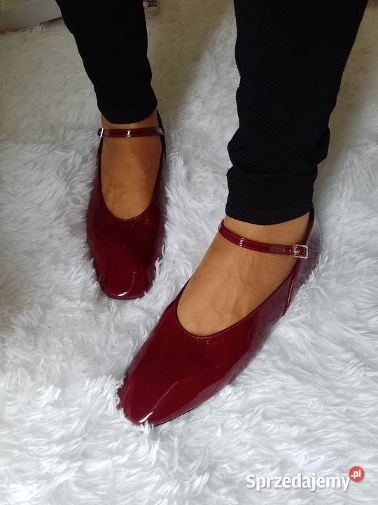 4041 Bordowe Baleriny wieczorowe z zapięciem inna Kraków