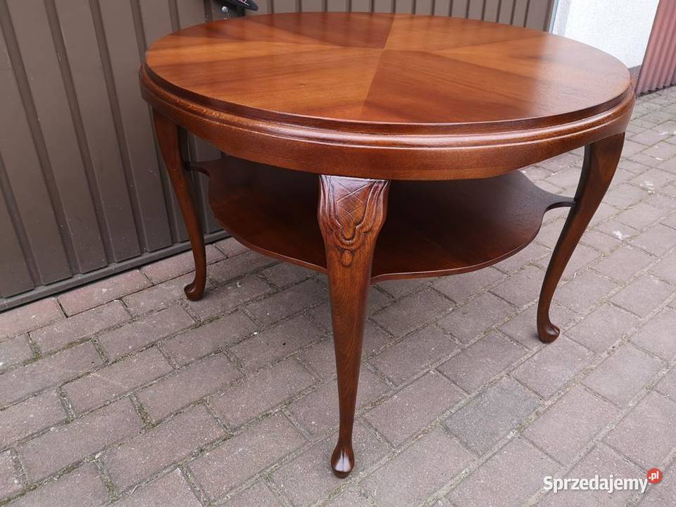 Stolik Ława Okrągły Orzech Antyk Stary Renowacji Swarzędz sprzedam