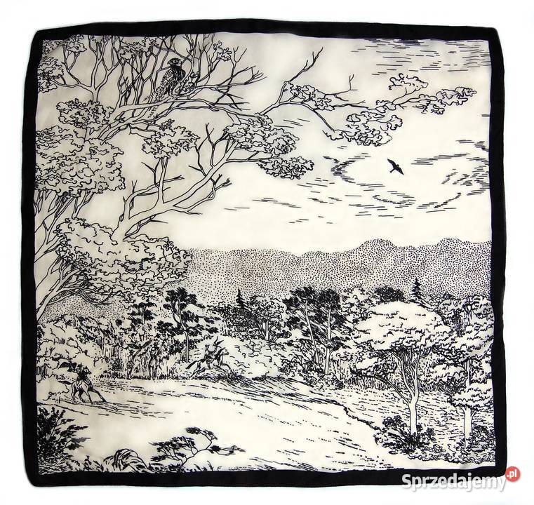 Jedwabna chusta apaszka jedwab Milanówek pejzaż Pozostałe Lublin sprzedam