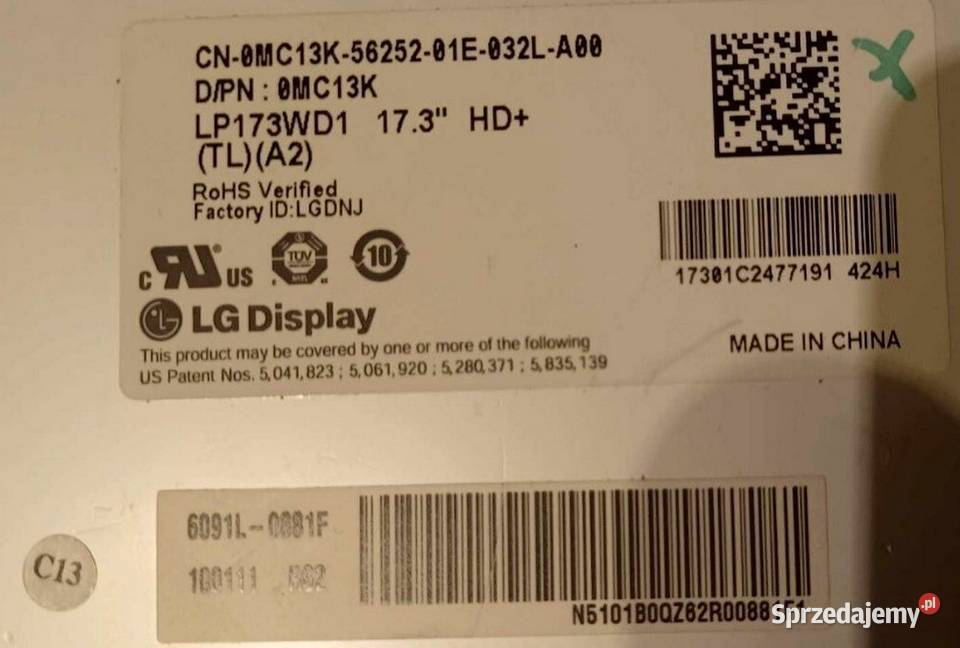 Matryca LED 173 Dell Inspiron 1764 Monitory i projektory opolskie Opole