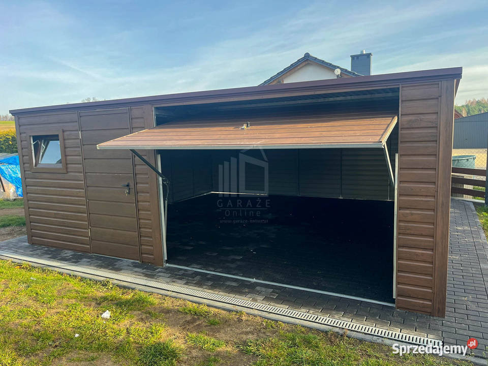 Garz blaszany 55x6m brama uchylna drzwi okno Brzesko
