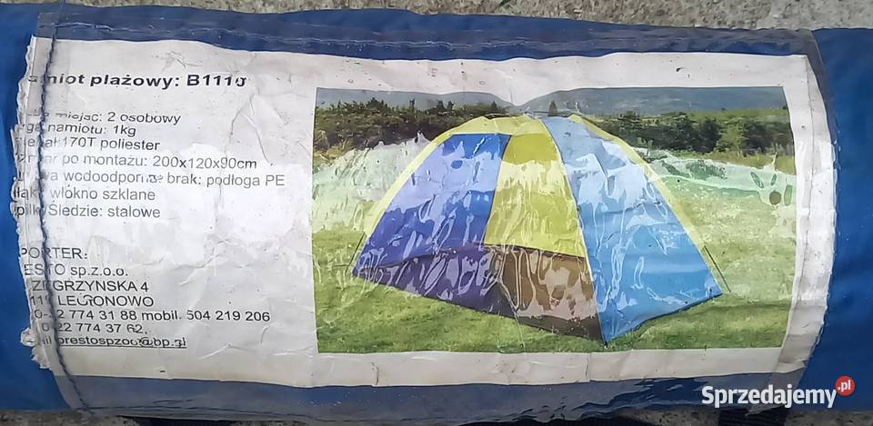 Namiot 2 osobowy 200x120x90 plażowy turystyczny Małkinia Górna