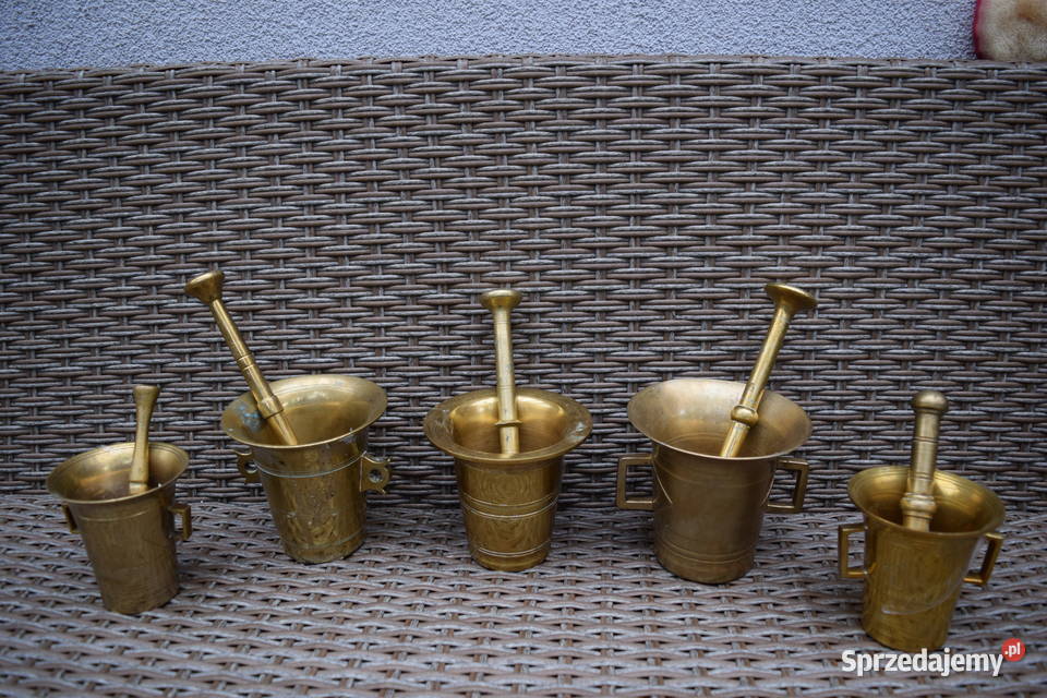 Mozdzierze Mosiężne Antyczne 5 Sztuk Okazja Olsztyn