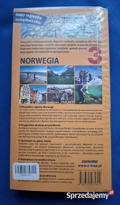 Norwegia exploreguide 3 w 1 mapa miękka z obwolutą
