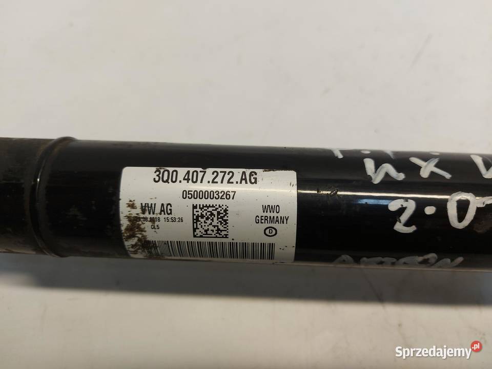 VW Arteon 3G8 2018r PÓŁOŚ PRAWA PRZÓD osobowe