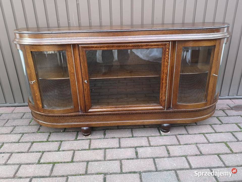Komoda Witryna Dębowa Niska RTV Stara Antyk Swarzędz sprzedam
