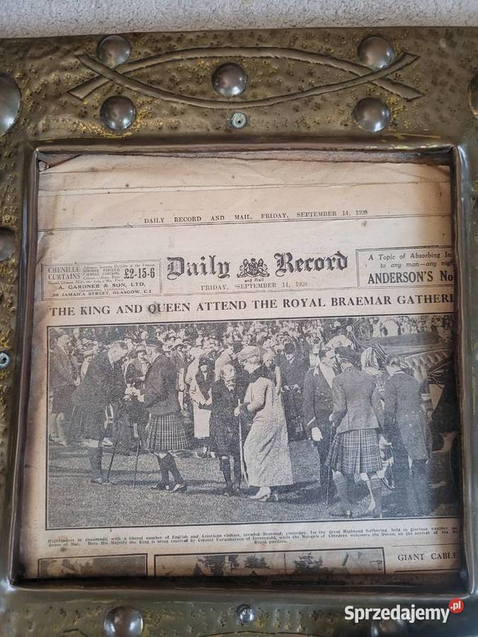 Lustro kryształowe z roku 1928 z miedzianą