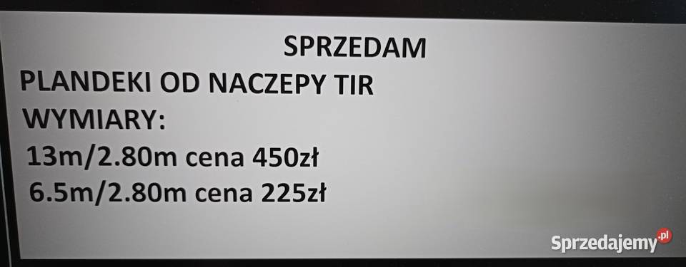 Plandeki naczepy Tir kujawsko-pomorskie sprzedam