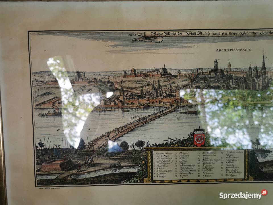 Mapa Matthus Merian Anno 1933 Moguncja Malarstwo zachodniopomorskie Wałcz