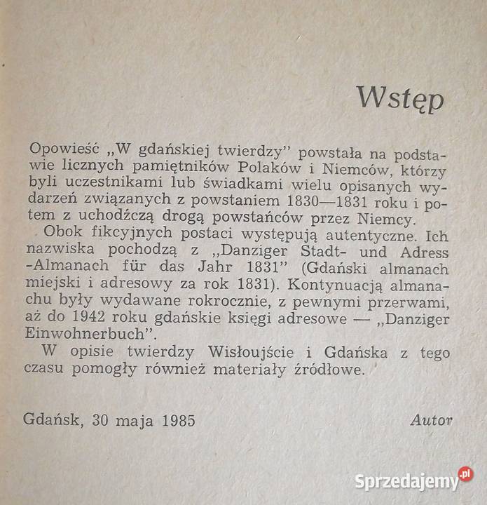 L W gdańskiej twierdzy Zwarra Warszawa sprzedam