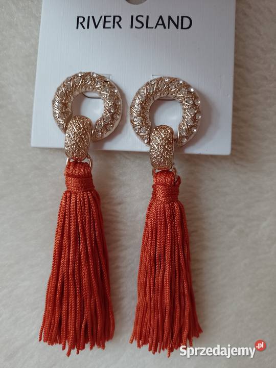 River Island Bogato zdobione długie kolczyki małopolskie Kraków