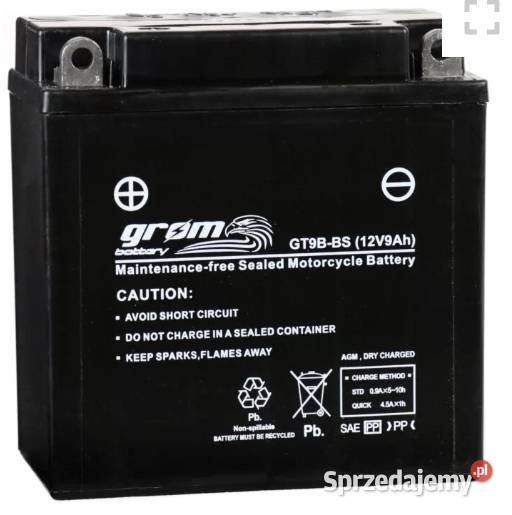 Akumulator motocyklowy GROM GT9BB YT9B 12V 9Ah Układ elektryczny, zapłon Opole