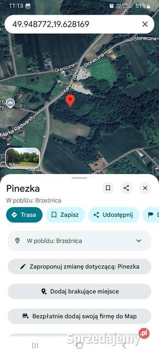 Sprzedam działkę budowlaną 30 arów Brzeźnica budowlana Sprzedaż